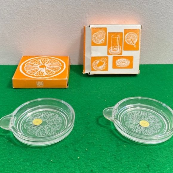 Vintage Glass Ashtray, Trinket Dish Set of 2, custom coasters/Gift for Her/Gift - Picture 1 of 10